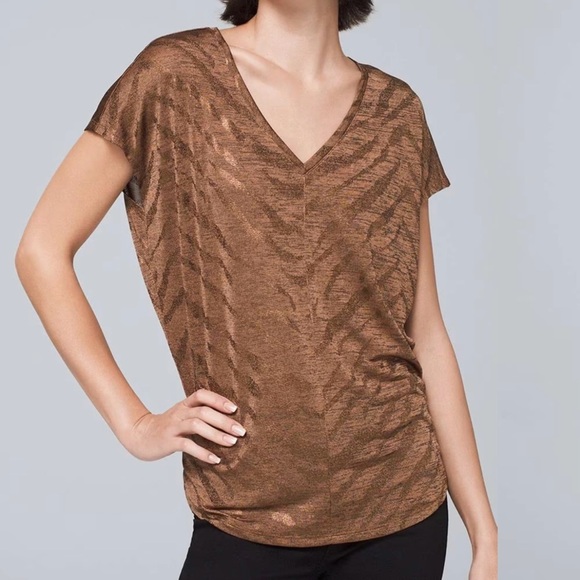 Copper Bronze Metallic Blouse - Picture 1 of 11